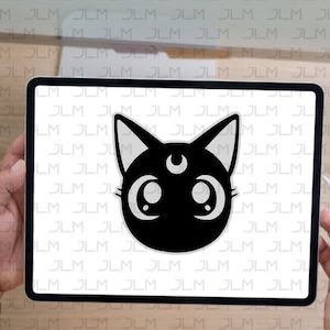 Moon Cat FILE SVG per Badge Reel.