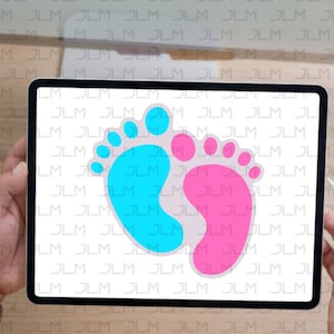 Baby Foot Prints SVG File for Badge Reel.