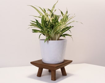 Handcrafted 7" Square Solid Black Walnut Indoor Plant Stand 3.5 Inches Tall  | Home Decor | Riser - Made in New Hampshire