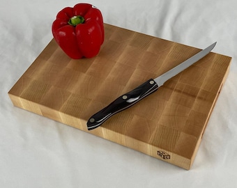 Handcrafted Hard Maple End Grain Wooden Cutting Board | Serving Board