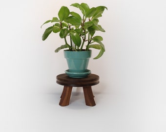 6.5 Inch Round Indoor Plant Stand 4 Inches Tall | Handmade from Black Walnut | Decorative Riser | Home Decor | Made in New Hampshire