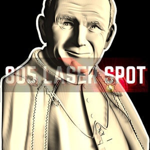 Arquivo de Design Digital - Papa João Paulo II - Glowforge - Laser Ready - Gravar - SVG - 10" x 7,5" - Gravura em Madeira - Ilusão 3D
