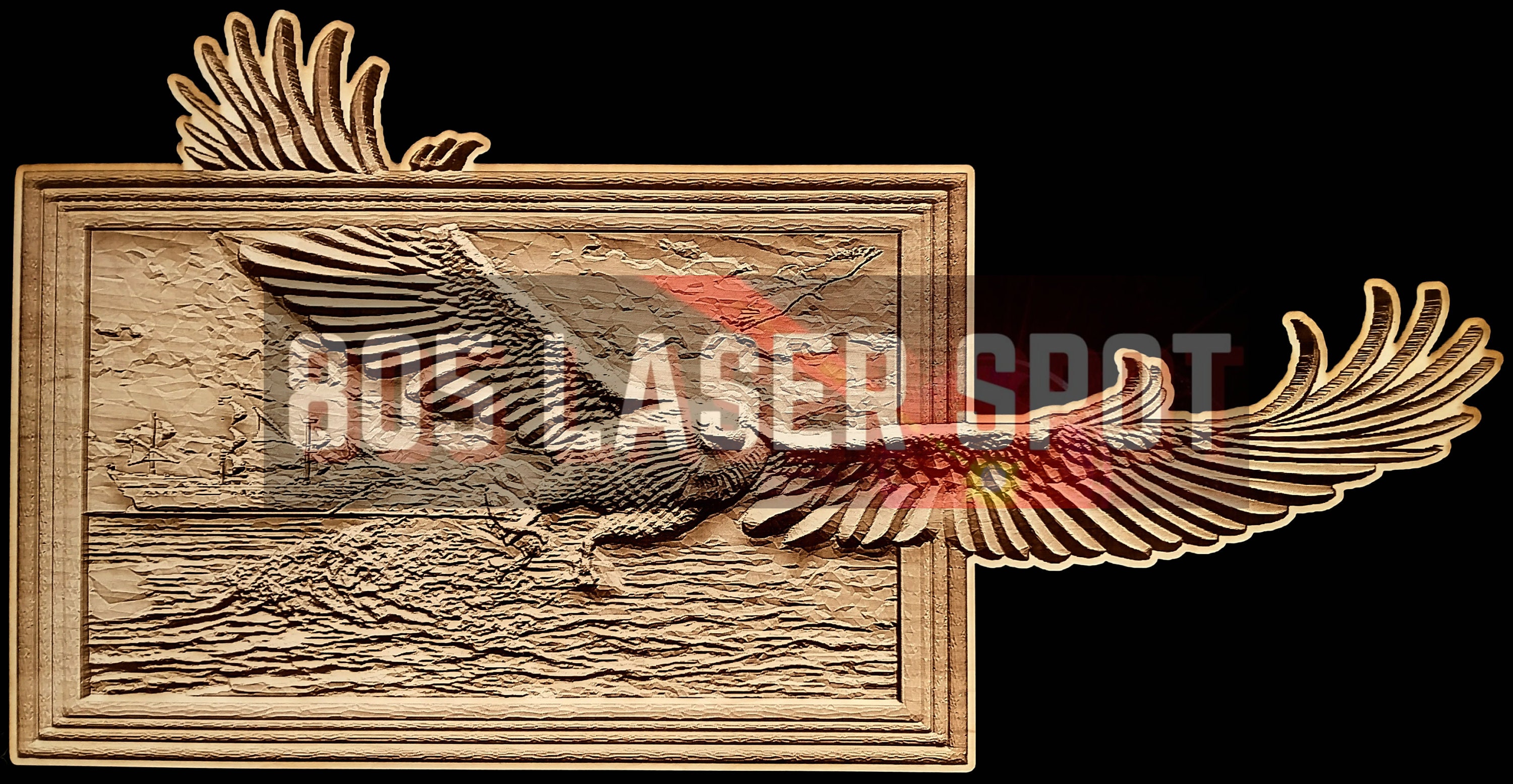 Digital Design File Eagle and Ship Glowforge Laser Ready - Etsy