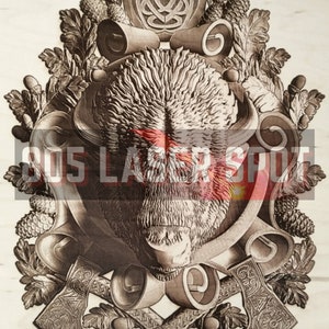 Digital Design File - Bison Medallion - Glowforge - Laser Ready - Engrave - SVG - 10&quot; x 7&quot; - Wood Engraving - 3D Illusion