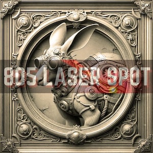 Fichier de conception numérique - Steampunk Kangaroo 2 - Glowforge - Laser ready - graver - SVG - 10 x 10 po. - gravure sur bois - illusion 3D