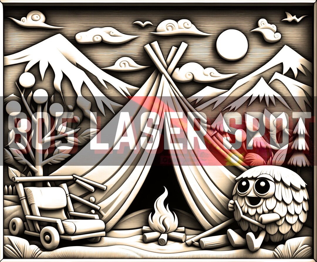 Digital Design File - Camping 1 - Glowforge - Laser Ready - Engrave ...