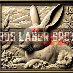 Digitales Design Datei - Hase 1 - Glowforge - Laser bereit - Gravur - SVG - 10 "x 11" - Holzgravur - 3D Illusion