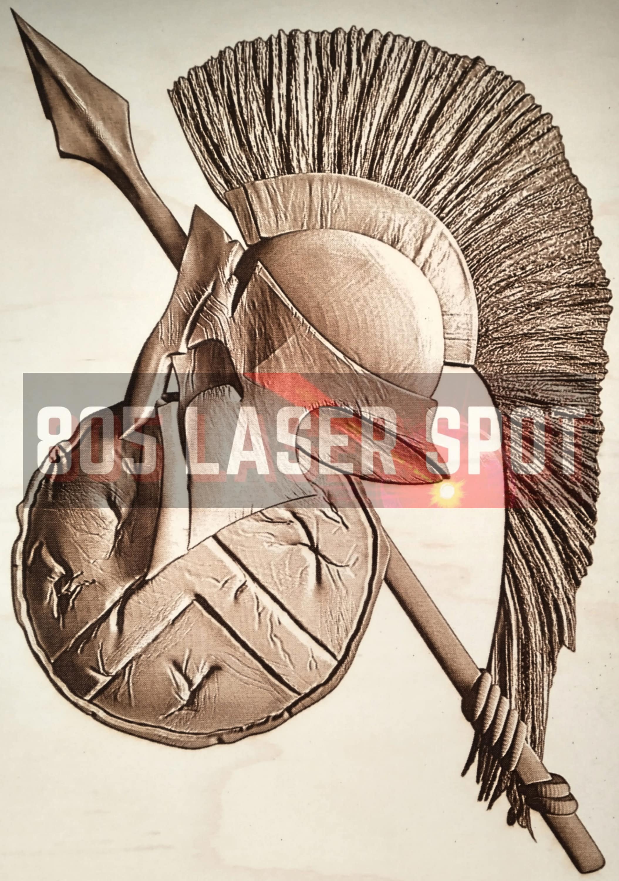 Spartan Helmet And Shield Drawing