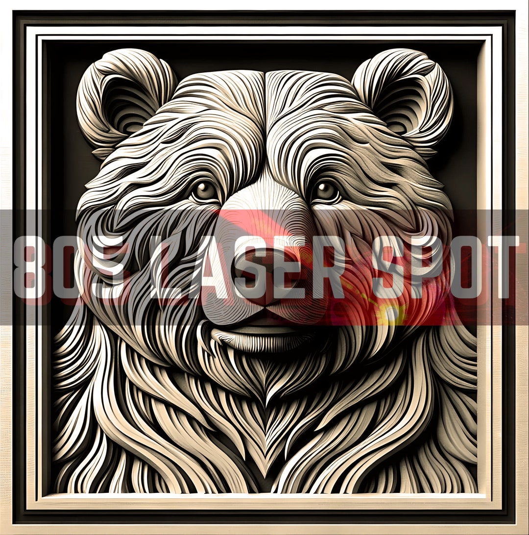 Digital Design File - Bear 19 - Glowforge - Laser Ready - Engrave - SVG ...