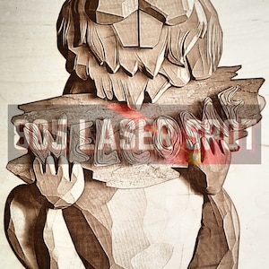 Digital Design File - Beaver Welcome Sign - Glowforge - Laser Ready - Engrave - SVG - 10&quot; x 7&quot; - Wood Engraving - 3D Illusion
