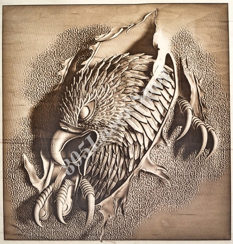 Glowforge SVG Wood Engraving 3D Illusion 10 x 7.5 Digital Design File Laser Ready Engrave Worship Hands Cross