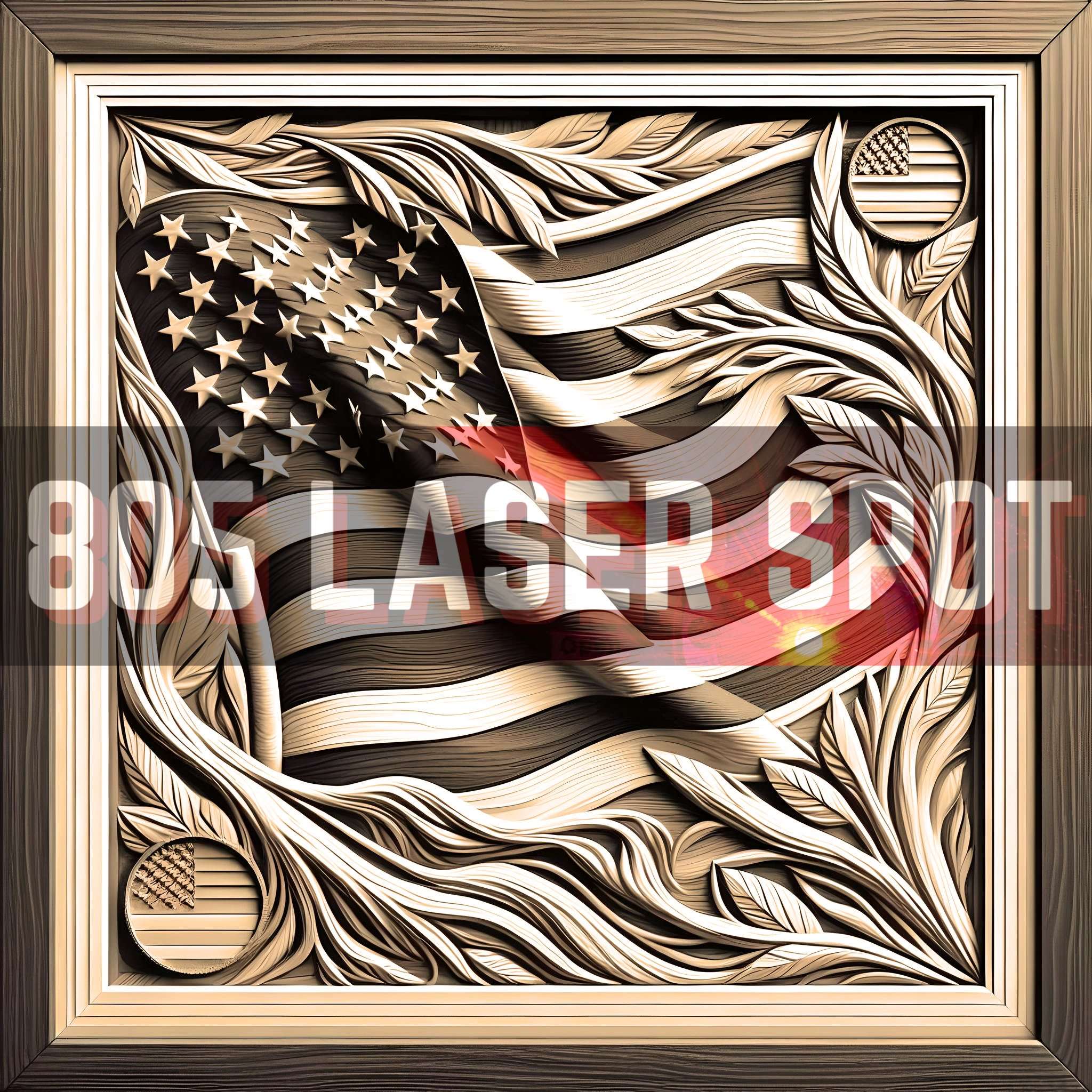 Digital Design File - American Flag 6 - Glowforge - Laser Ready ...