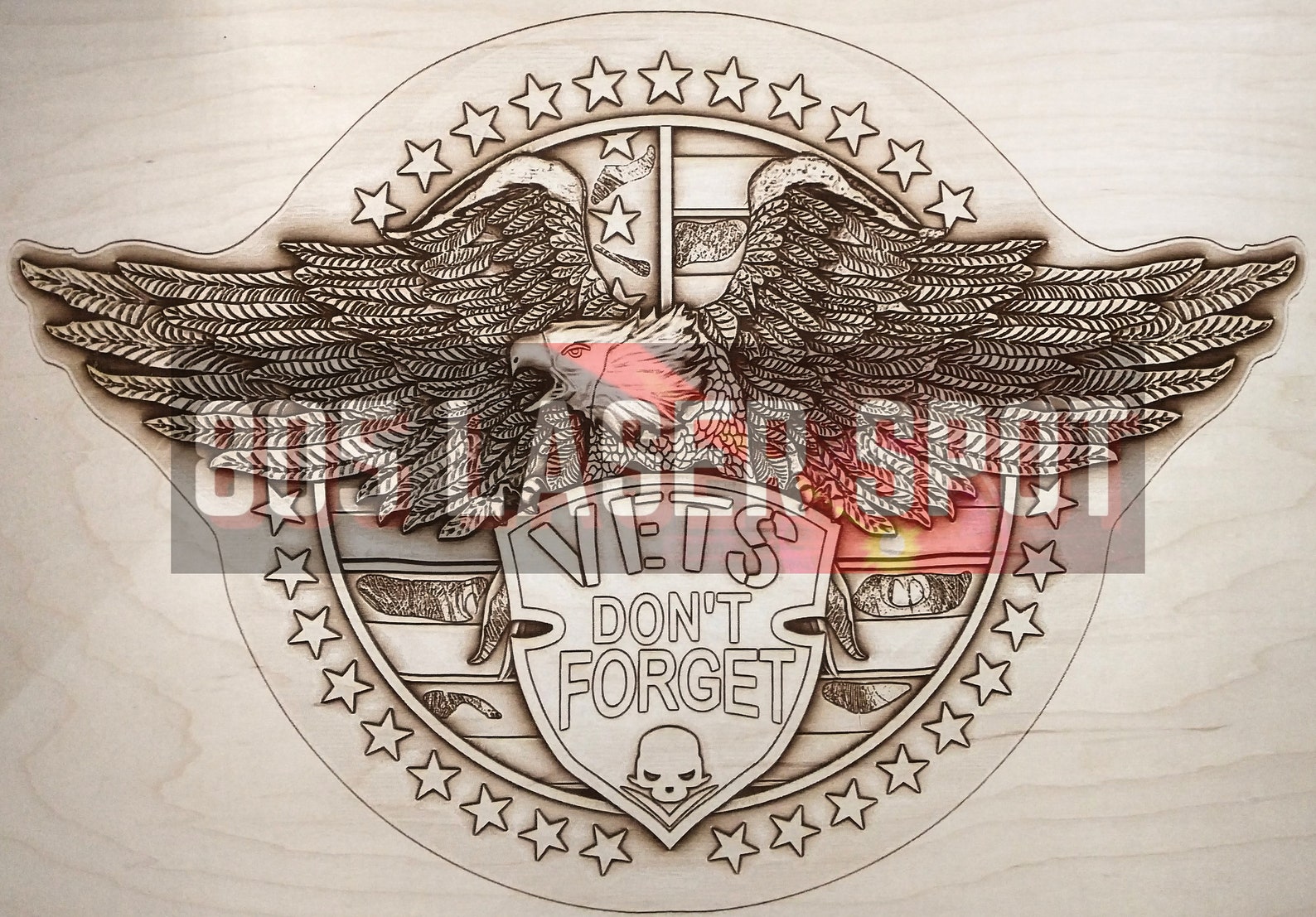 Digital Design File - Eagle Vets Don't Forget - Glowforge - Laser Ready ...