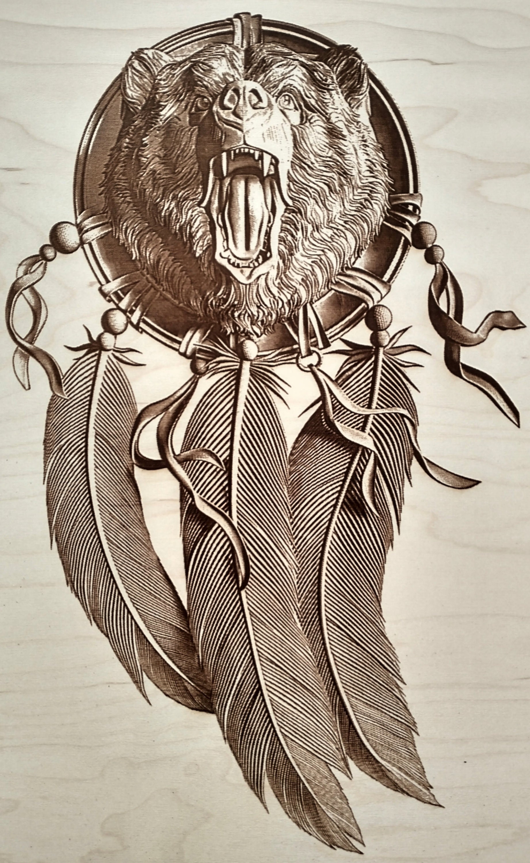 Digital Design File Bear Dream Catcher Laser Etsy