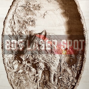 Digital Design File - Wild Boar - Glowforge - Laser Ready - Engrave - SVG - 10&quot; x 6.6&quot; - Wood Engraving - 3D Illusion