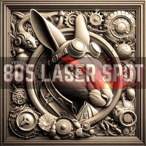 Fichier de conception numérique - kangourou steampunk 3 - Glowforge - prêt pour le laser - graver - SVG - 10 x 10 po. - gravure sur bois - illusion 3D