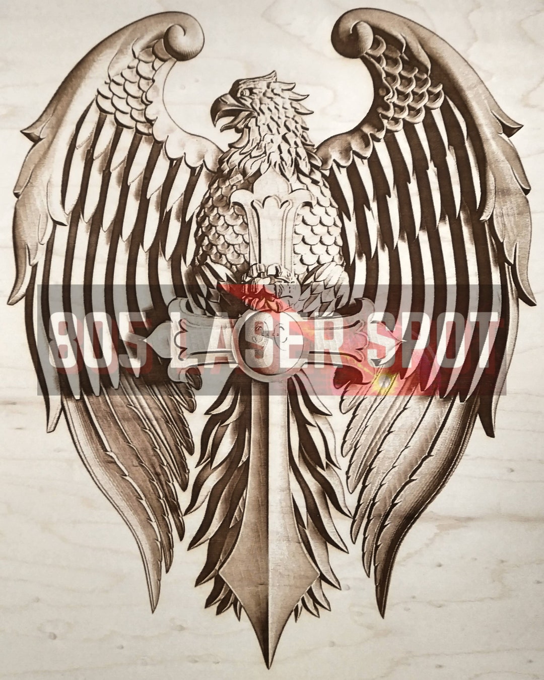 Digital Design File - Eagle Cross - Glowforge - Laser Ready - Engrave ...