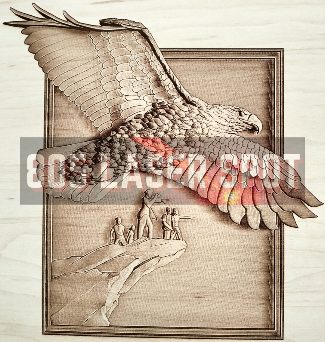 Digital Design File - Eagle Soaring - Glowforge - Laser Ready - Engrave ...