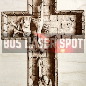 Arquivo de design digital - Cross Well - Glowforge - Laser Ready - Gravar - SVG - 10" x 6" - Gravura em madeira - Ilusão 3D