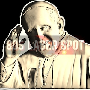 Arquivo de Design Digital - Papa Francisco - Glowforge - Laser Ready - Gravar - SVG - 10" x 11" - Gravura em Madeira - Ilusão 3D