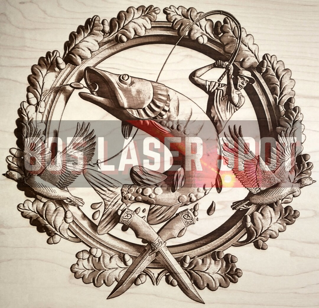 Digital Design File - Fishing - Glowforge - Laser Ready - Engrave - SVG ...