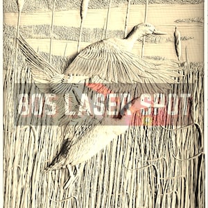 Digital Design File - Ducks - Glowforge - Laser Ready - Engrave - SVG - 10&quot; x 6&quot; - Wood Engraving - 3D Illusion