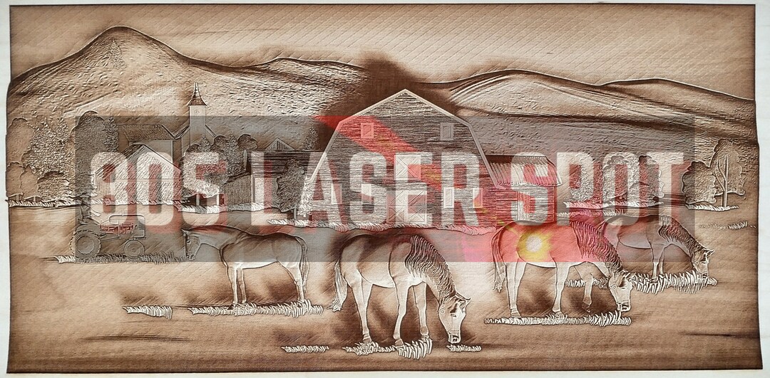 Digital Design File - Farm Scene - Glowforge - Laser Ready - Engrave ...