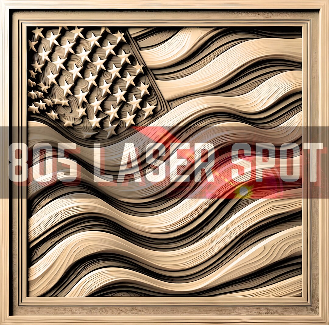 Digital Design File - American Flag 4 - Glowforge - Laser Ready ...