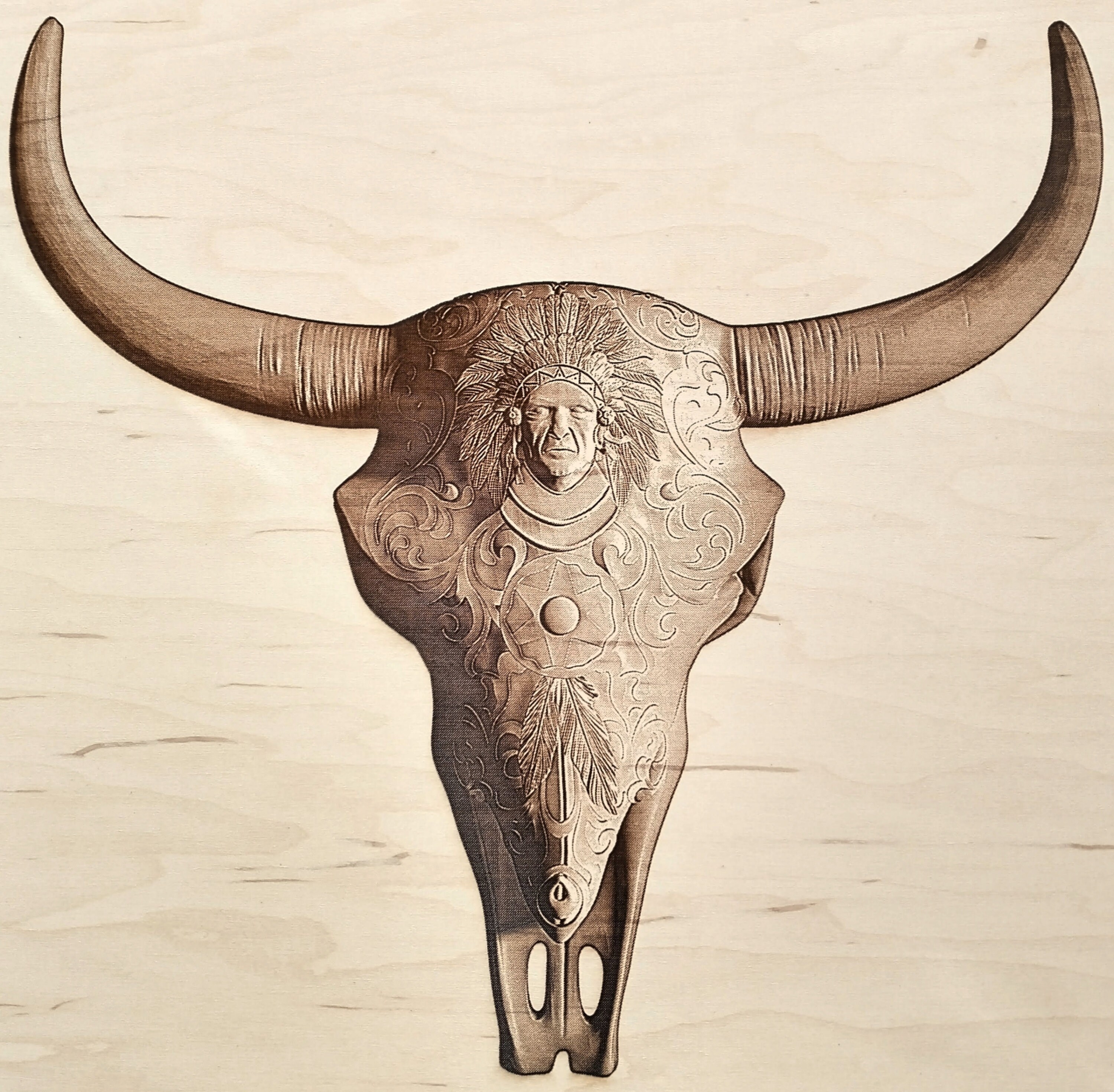 Digital Design File Carved Cow Skull Laser Etsy