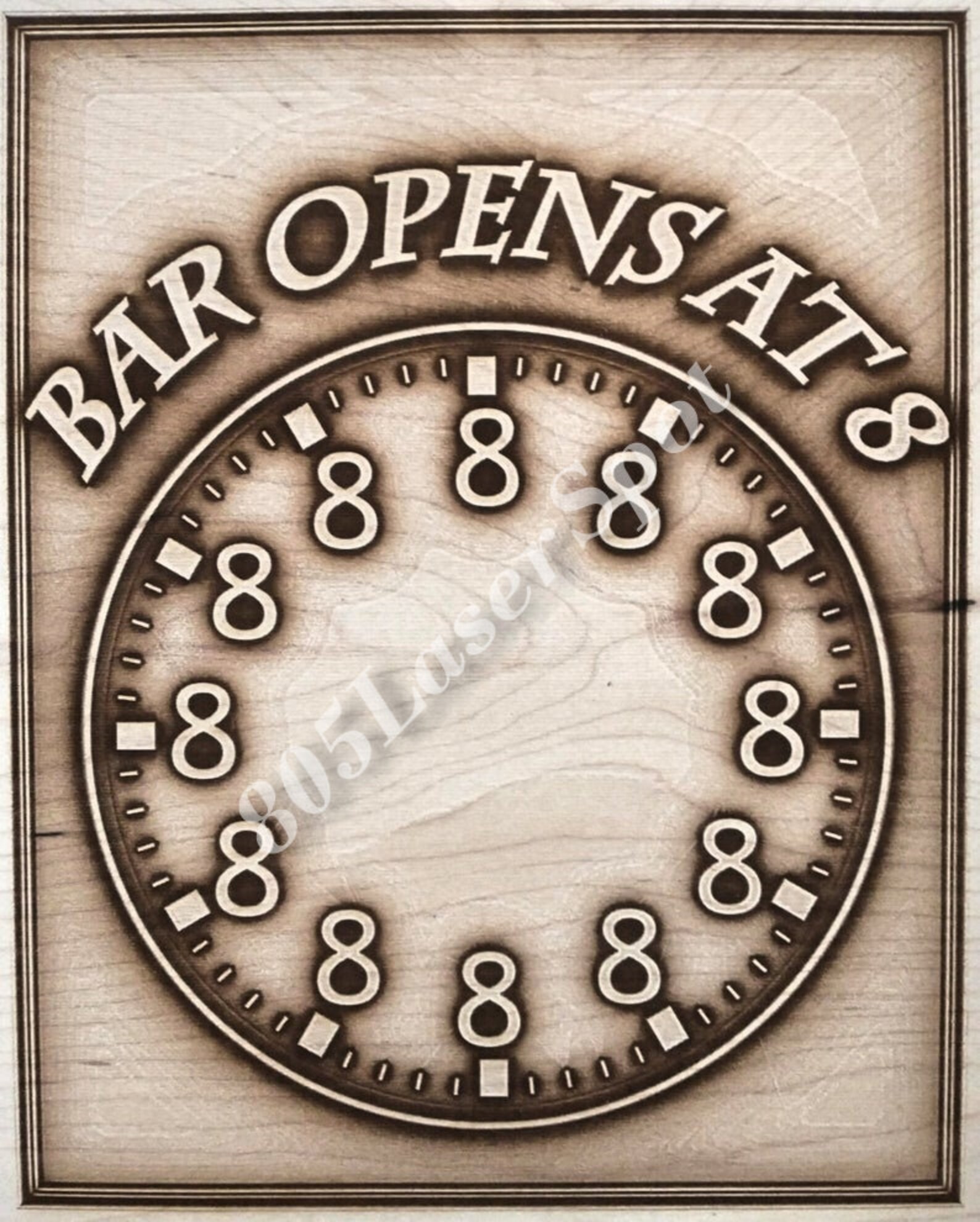 Digital Design File Bar Clock Laser Ready Etsy