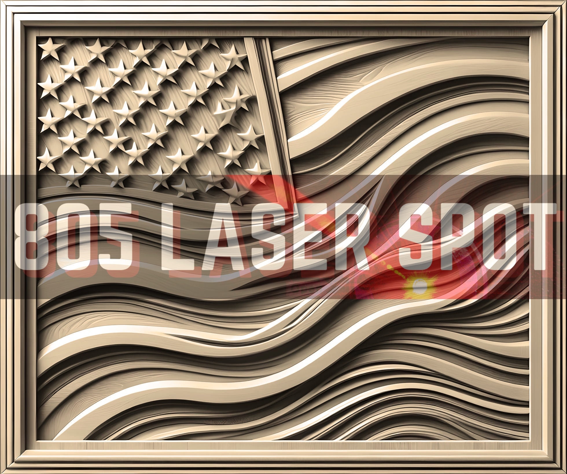 Digital Design File - American Flag 1 - Glowforge - Laser Ready ...
