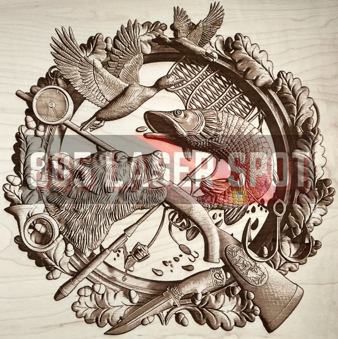 Digital Design File - Fishing & Hunting - Glowforge - Laser Ready ...