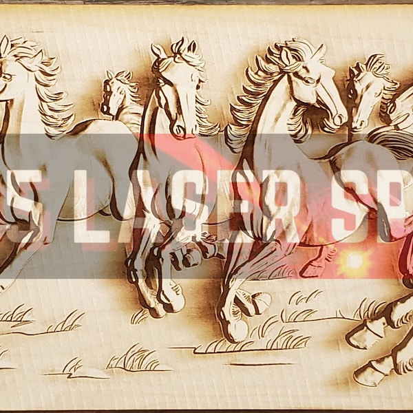 Running Horses Stl Etsy