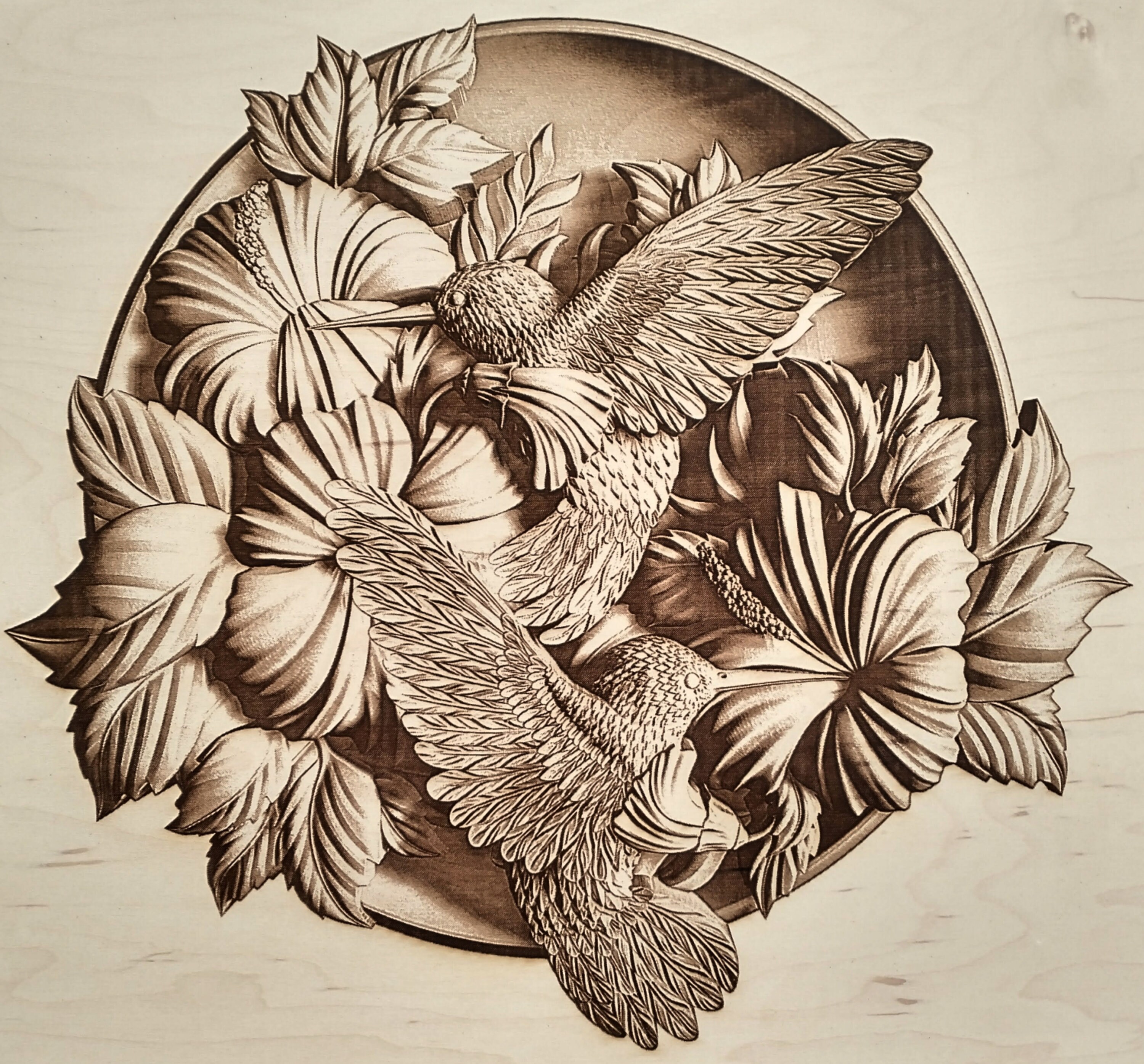 Digital Design File - Hummingbirds - Glowforge - Laser Ready - Engrav…