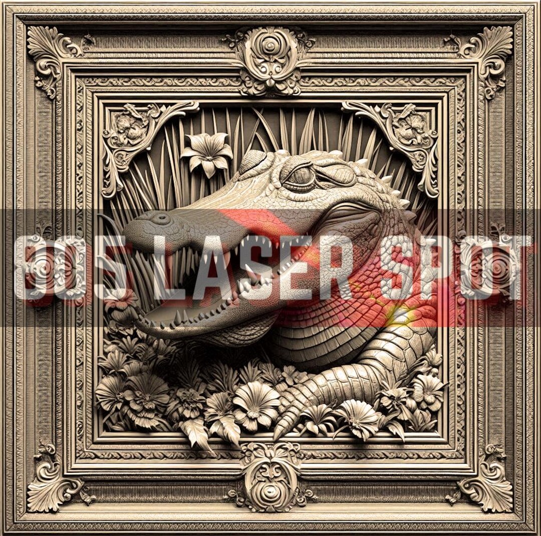 Digital Design File - Alligator 1 - Glowforge - Laser Ready - Engrave ...