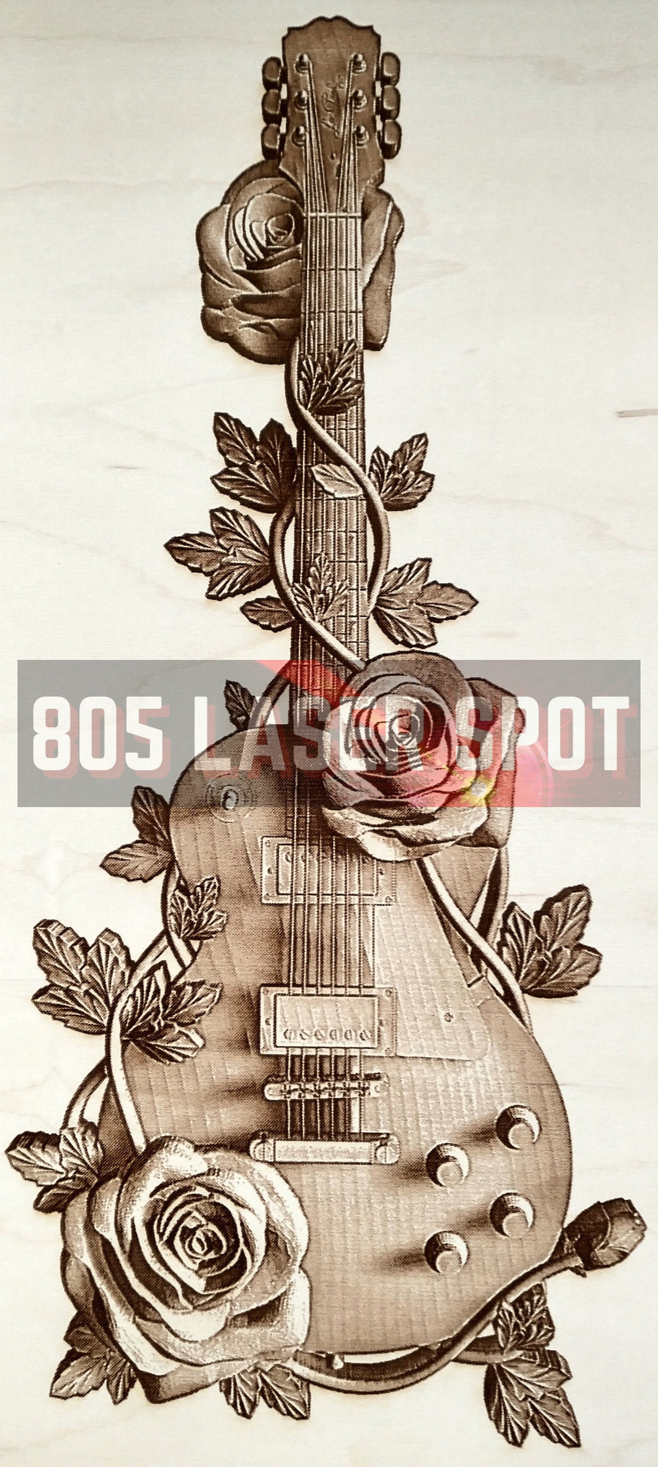 Digital Design File Guitar and Roses Laser Etsy