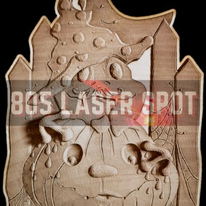 Digital Design File - Halloween Toad - Glowforge - Laser Ready - Engrave - SVG - 10&quot; x 7&quot; - Wood Engraving - 3D Illusion