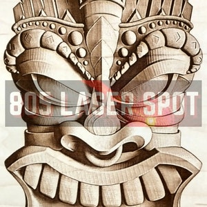 Digitale Design Datei - Tiki Maske 2 - Glowforge - Laser Ready - Gravur - SVG - 10"x 5" - Holzgravur - 3D Illusion