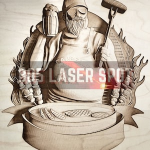 Archivo de diseño digital - Barbeque Master - Glowforge - Láser listo - Grabado - SVG - 10" x 9" - Grabado en madera - Ilusión 3D