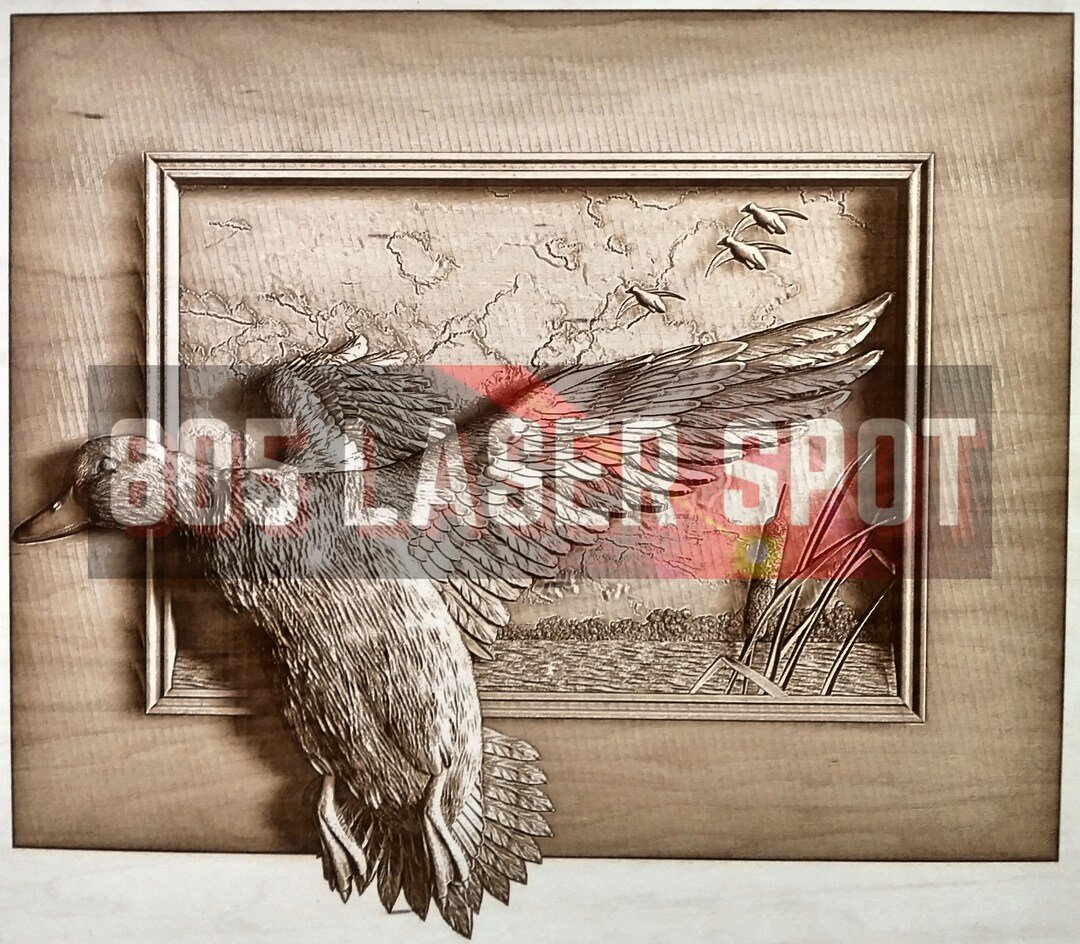 Digital Design File - Duck Framed - Glowforge - Laser Ready - Engrave ...
