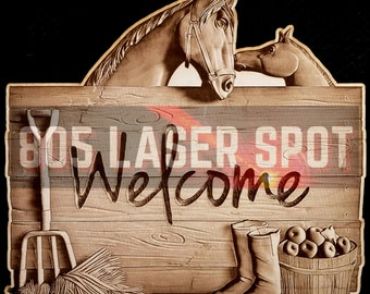 Digital Design File Farm Scene Glowforge Laser Ready Engrave SVG 8 X 16 ...