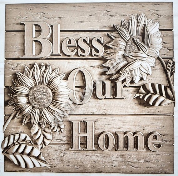 Glowforge SVG Wood Engraving 3D Illusion 10 x 7.5 Digital Design File Laser Ready Engrave Worship Hands Cross