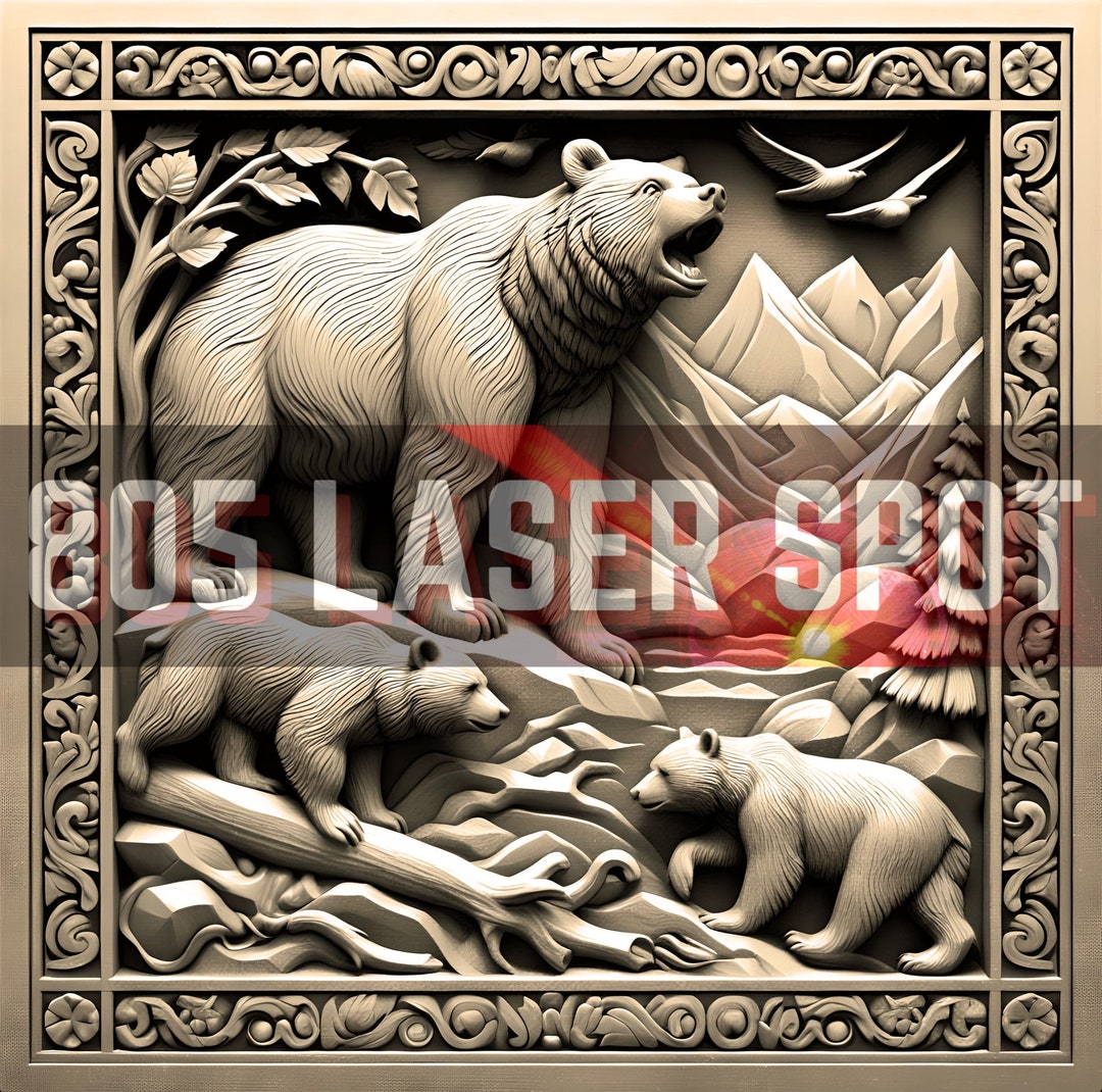 Digital Design File - Bear 18 - Glowforge - Laser Ready - Engrave - SVG ...