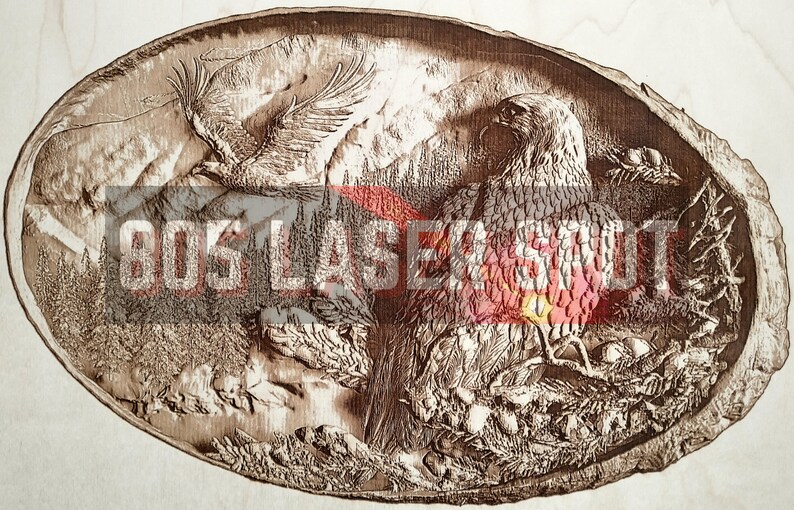 Digital Design File - Eagle Plaque - Glowforge - Laser Ready - Engrave ...