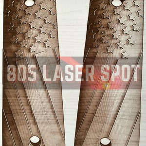 Digital Design File - 1911 Grips USA - Glowforge - Laser Ready - Engrave - SVG - 10" x 7" - Wood Engraving - 3D Illusion