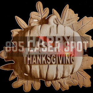 Digitaal ontwerpbestand - Happy Thanksgiving-1 - Glowforge - Laser Ready - Graveren - SVG - 10 "x 10" - Houtgravure - 3D Illusie