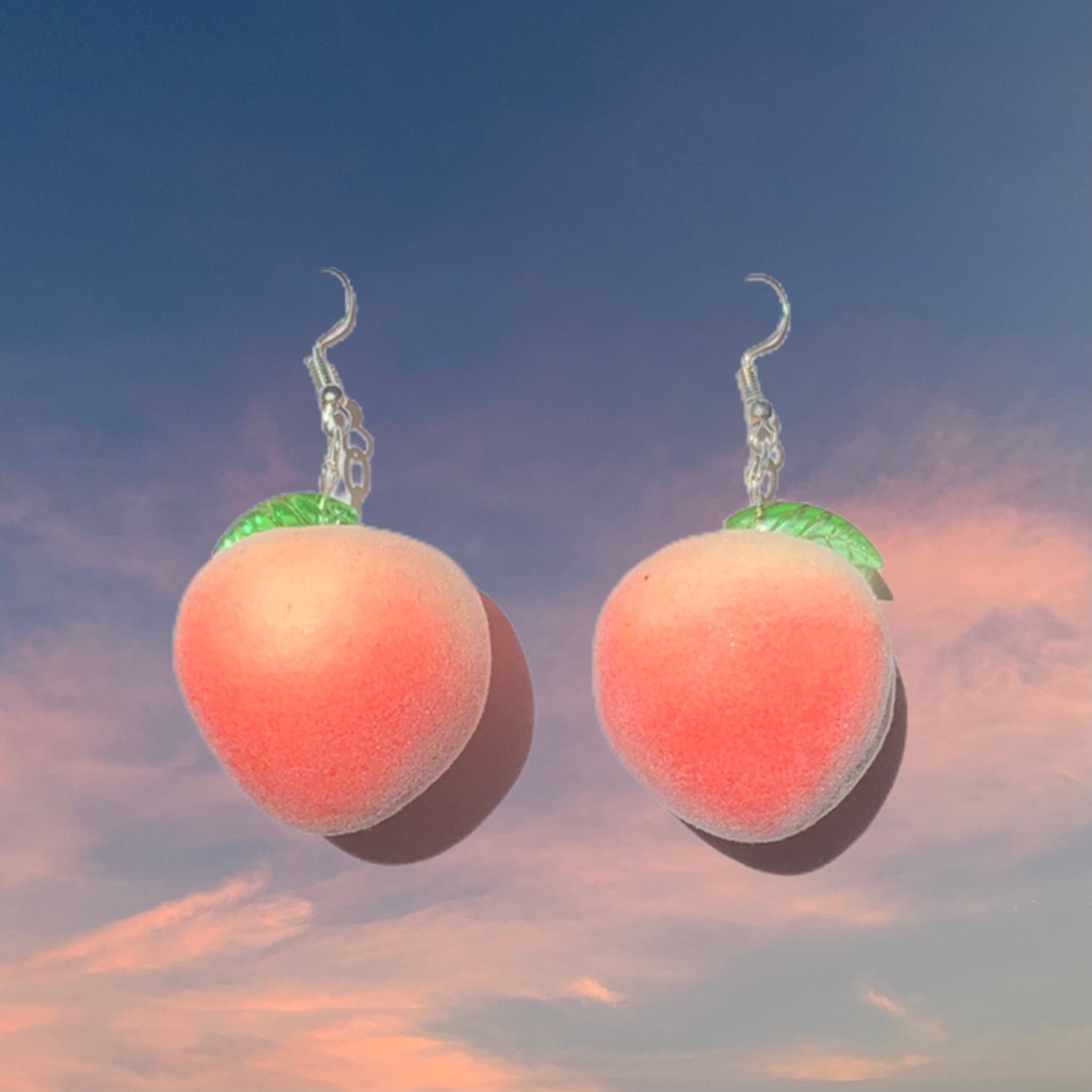 Peach Earrings Fruit Earrings Peach Dangle Earrings Peach 