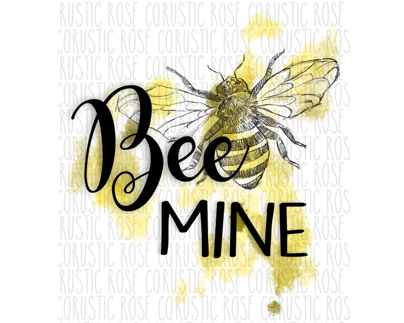 Download Bee Mine Valentines Day Sublimation Design PNG File Clip ...