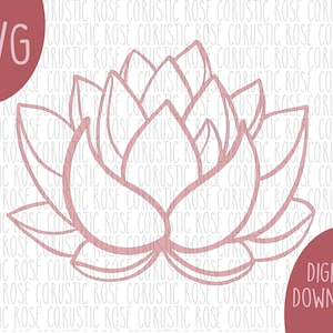 蓮の花の SVG カット ファイル | 花のナマステ シルエット | 瞑想デジタル ダウンロード