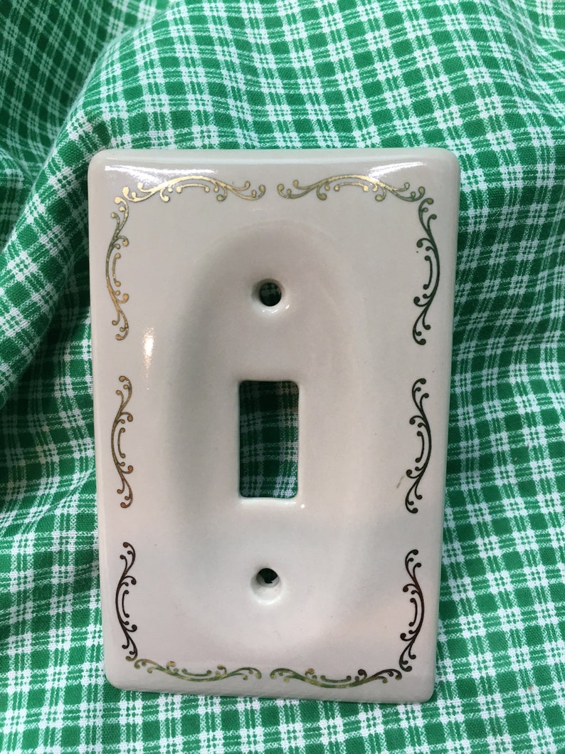 Two Ceramic switch plate covers and one outlet cover Etsy